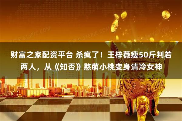财富之家配资平台 杀疯了！王梓薇瘦50斤判若两人，从《知否》憨萌小桃变身清冷女神